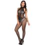 Kuszące bodystocking zdobione otwarty krok XS-L - 6